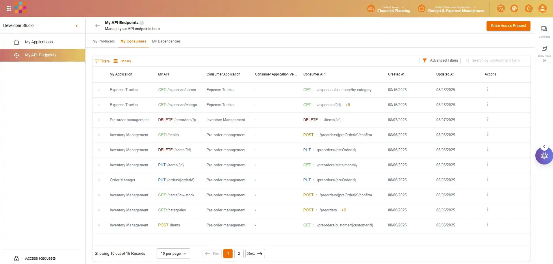 API Dependency Management — screenshot 1